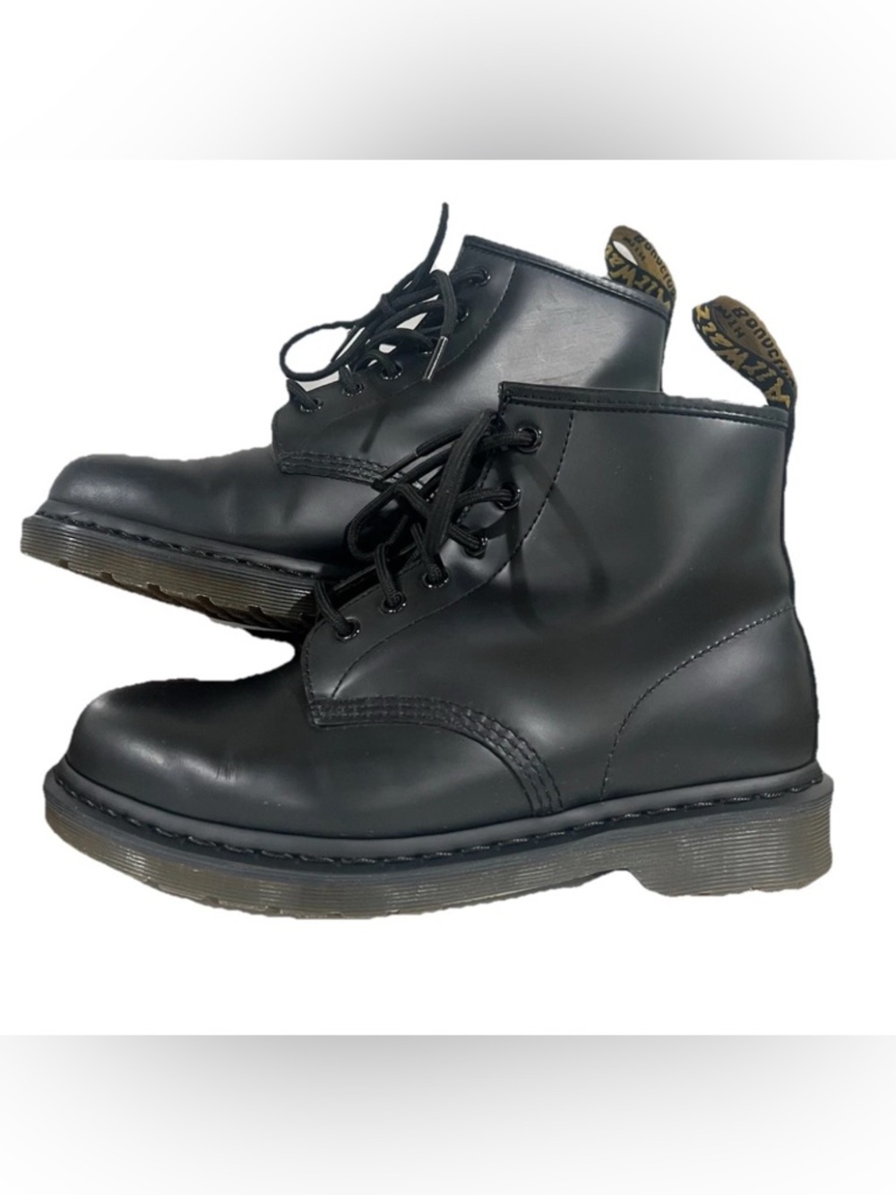 Dr. Martens Black Smooth Leather 6-Eye Lace-Up Boots